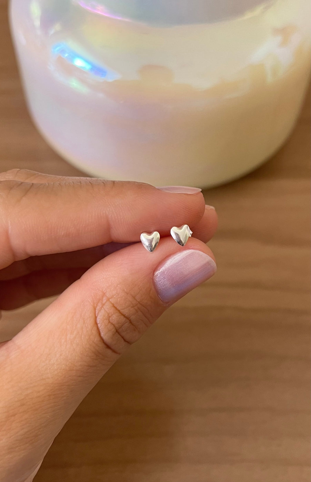 Brinco coração prata 925