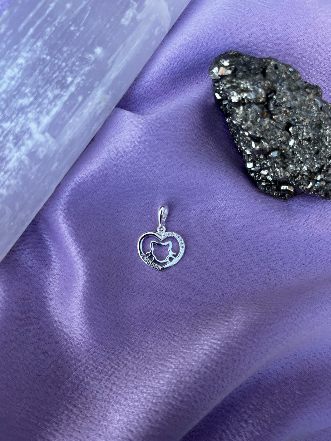 Pingente Coração Gatinho