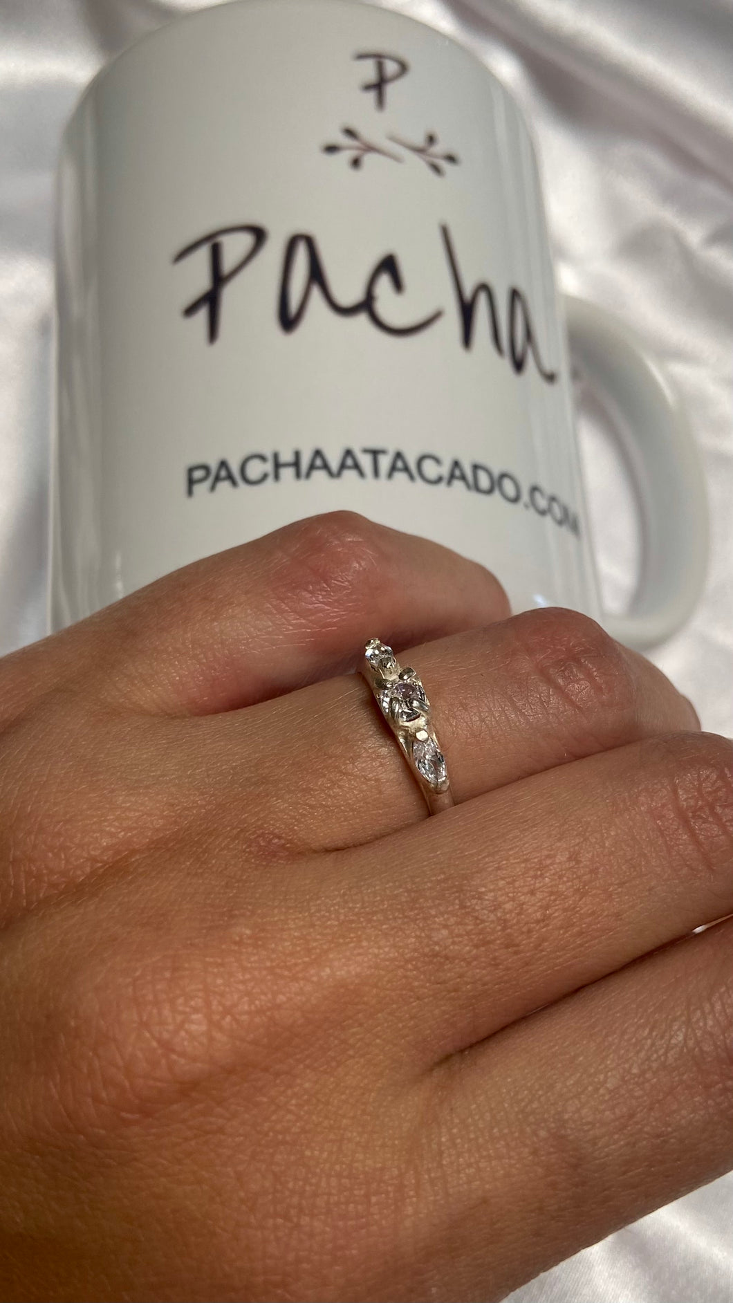 Anel Três Zircônias