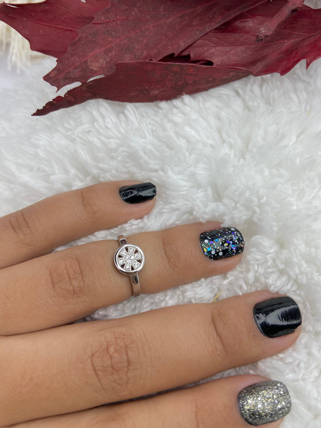 Anel Falange Medalhinha Flor