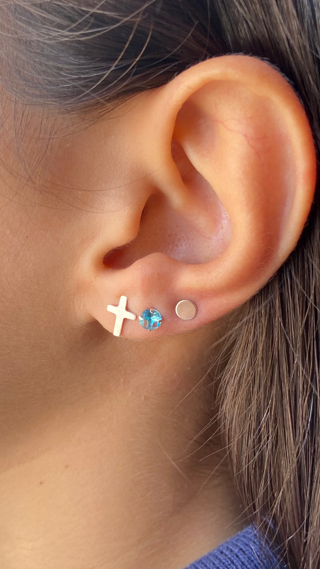 Trio Cruz C/ P. de Luz Agua Marinha